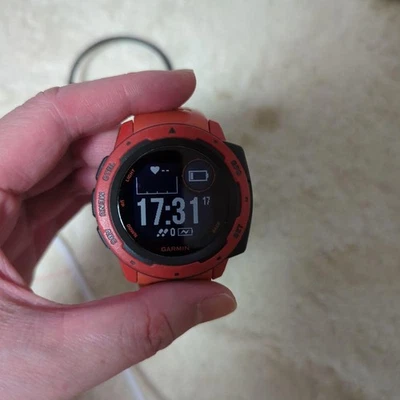 Garmin Instinct Orange Evangelion EVA Unit 02 GPS Working Wristwatch Excellent - Image 1 of 3