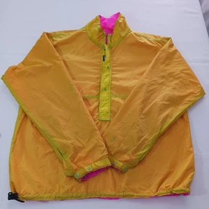Pullover cortavientos reversible Patagonia de colección para hombre grande amarillo rosa 1/2 cremallera a presión - Imagen 1 de 24