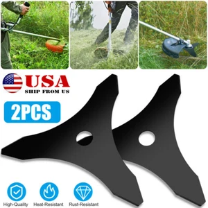 2Pcs 10" 3-Teeth Steel Brush Cutter Trimmer Replace Blades Head Weed Eater Blade - Picture 1 of 9