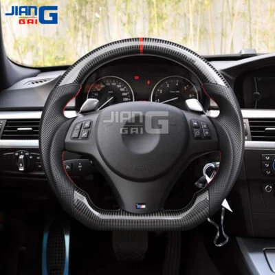 Carbon Fiber Steering Wheel For BMW M3 E90 E91 E92 E93 335i SSG 2005-2012 - Image 1 of 4