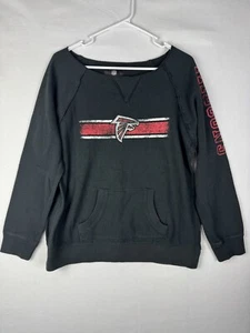 NWT NFL Falcons Sweatshirt Youth XL Black Boatneck Graphic Print Cotton Blend - Picture 1 of 10