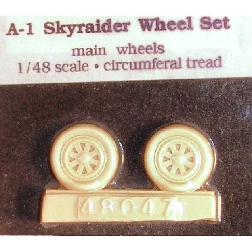 RUOTE 1:48 A-1 SKYRAIDER 2 MAIN WHEELS CIRCUMFERENTIAL TREAD TRUE DETAILS 48047 - Immagine 1 di 1