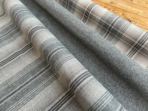 NEXT CHECK Tartán Raya MATERIAL DE TAPICERÍA TELA 140 cm ancho Versátil Gris - Imagen 1 de 23