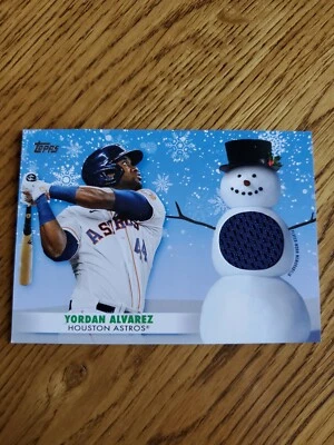 2021 Topps Holiday Yordan Alvarez Game Used Relic With Snowman Blue - Image 1 of 2