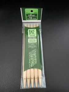 CLOVER NO 13 9.0mm Art No. 3015/13. TAKUMI Knitting Needles BAMBOO PREMIUM 5pk - Picture 1 of 3