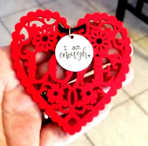Soy Suficiente Madera Corazón Hija Regalo Dormitorio Decoración Pared Dicho Inspirador - Imagen 1 de 4