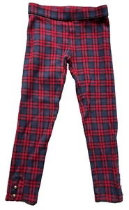 Janie and Jack Holiday Tartan Gold-Tone Button Cuff Ponte Leggings Pants Sz 7 - Picture 1 of 6