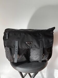 PRADA Re-Nylon Black Classic Messenger Bag Newish (Used 1 trip) Made in Italy