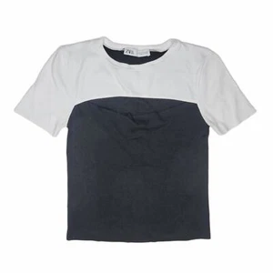 Zara Black & White Blocked Top Slit Across Chest Size Medium - Picture 1 of 6