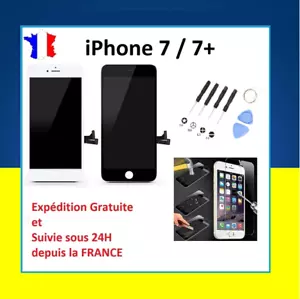ECRAN LCD + VITRE TACTILE SUR CHASSIS POUR IPHONE 7 / 7+ / 7 PLUS NOIR ou BLANC - Imagen 1 de 7