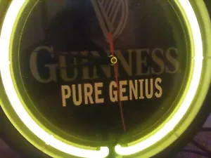 Guinness Neon Wall Clock. - Picture 1 of 5