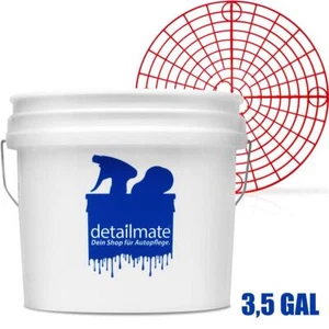 Wash Bucket Car Care GritGuard 3.5 Gal Detailmate Logo Grit Bucket Insert Red - Picture 1 of 6