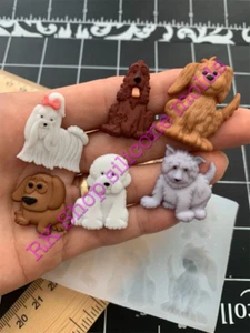 Dogs-puppy silicone mold for Fondant-Resin-handcrafts-polymer Clay-handmade mold - Picture 1 of 10