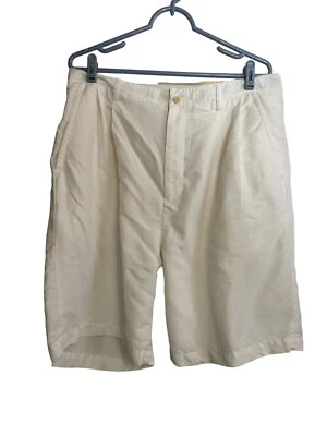 Nat Nast Mens Luxury Originals Pleated Casual Shorts White Size 36 rayon linen - Image 1 of 4
