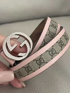 Authentic GUCCI Children’s Kids Pink Leather Interlocking GG Belt Small- 2/4 - Picture 1 of 8