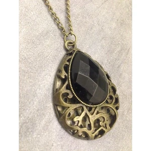 Collar Largo Collar, con Un Colgante con Forma De Gota para Mujer - Foto 1 di 3