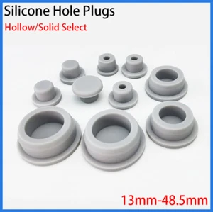 Round Solid/With Hole Silicone Seal Hole Plug Blanking End Caps Grey 13mm-48.5mm - Picture 1 of 10