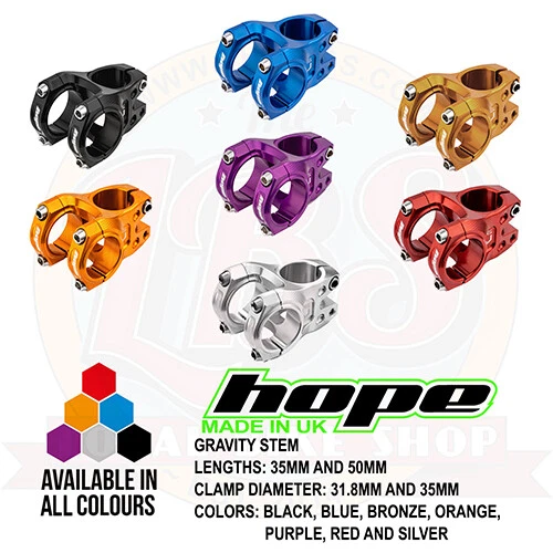 Hope Gravity Stem 35mm 50mm Length 31.8mm 35mm Bar - All options - Brand New - Image 1 of 2