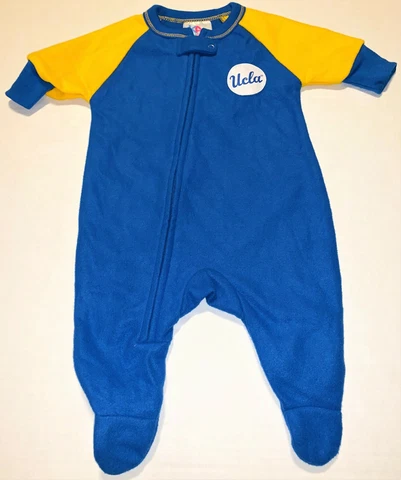 UCLA Bruins Fleece Sleeper Zip Up Footed Pajamas New! Infant Baby 3-6 Months Cover