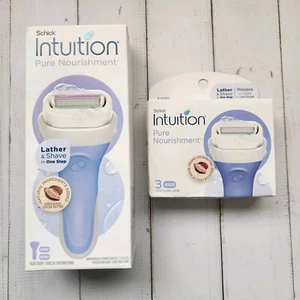 2 maquinillas de afeitar Schick Intuition Pure Nourishment orgánicas de manteca de cacao, 4 hojas - Imagen 1 de 2