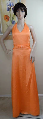 ALFRED ANGELO halter naranja tangelo vestido de dama de honor, 24W, 16, 10J, estilo #6541 Foto 1 de 4