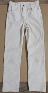Vintage weiße Cord Levi Hose Talon Reißverschluss Mängel 31 Schrittlänge 41 lang siehe Bilder - Bild 1 von 18