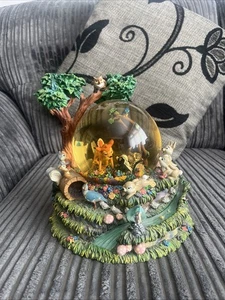 Disney Bambi Little April Showers Musical Snow Globe With Motion Vintage & Rare - Picture 1 of 13