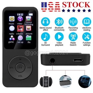 Reproductor de música deportiva Bluetooth MP4 MP3 sin pérdidas compatible con 64 GB grabadora de radio FM EE. UU. - Imagen 1 de 13