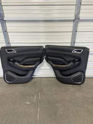2015-2020 CHEVROLET TAHOE YUKON REAR  BLACK DOOR PANELS DRIVER & PASSENGER - Image 1 of 4