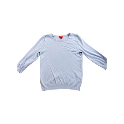 ELLE Light Blue Dot Pattern Crewneck Long Sleeve Sweater Medium - Image 1 of 4