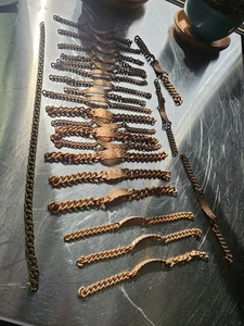 22 Vintage unvollendete Kupfer Armbänder & 1 Messing Halskette Kupfer Schmuck Konvolut. - Bild 1 von 20