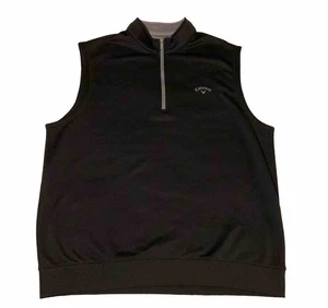 Callaway Golf Vest Weather Series 1/4 Zip Black/Grey Pullover XXL Polyester - Picture 1 of 11