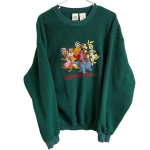 Vintage Disney Store Women Size M 100 Acre Wood Friends Fleece Pullover Pooh - Picture 1 of 8