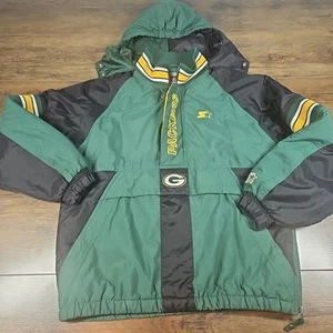 Chaqueta Starter Proline Vintage Años 90 Green Bay Packers ProLine 1/2 Cremallera XL Con Capucha - Imagen 1 de 6