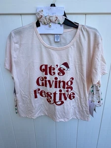 Better Together Dreamy Nights Short Sleeve Top, Boxers, Scrunchie Christmas New - Picture 1 of 4