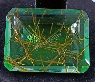 119.70 CT Emerald BI Color Rutilated Quartz EGL Certified Loose Gemstone 5MRG - Image 1 of 4