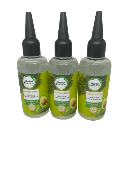 Herbal Essences Hair Scalp Nourish Oil Essences Of Life Avocado Oil & Aloe x 3