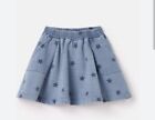 Joules 4 Years Girls Kids Cotton Spring Summer Denim Skirt Pockets Star Design