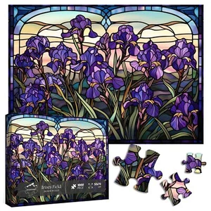 Flower Stained Glass Puzzles for Adults 1000 Pieces and Up Plant Puzzle with P - Picture 1 of 8