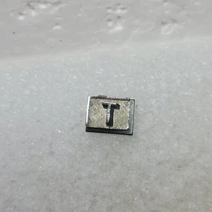 T Initial Monogram Letter Vintage SWANK Lapel Pin Tie Tack Lift Back Silver Tone - Picture 1 of 6