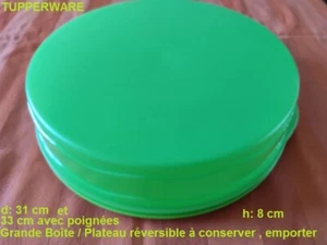 TUPPERWARE Boîte PLATEAU COUVERCLE conserver emporter Gâteau Tarte Quiche etc - Foto 1 di 3