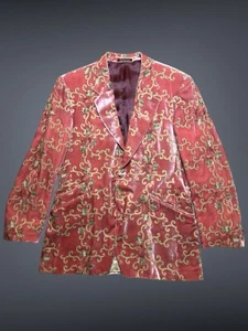 PAUL SMITH Rose Embroidery Silk Blend Velvet Notch Lapel Blazer Sport Coat Sz 44 - Picture 1 of 24