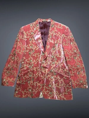 PAUL SMITH Rose Embroidery Silk Blend Velvet Notch Lapel Blazer Sport Coat Sz 44 - Image 1 of 4
