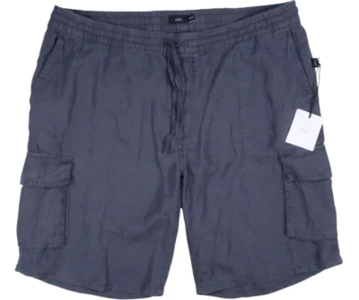 $120 NUEVO CON ETIQUETAS ONIA 100% LINO TOM CARGO PANTALONES CORTOS XXL 40 VIAJE FRENTE PLANO CINTURA ELÁSTICA Foto 1 de 4