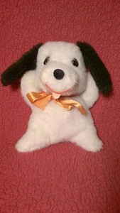 Vintage 8" Happiness Aid WHITE PUPPY DOG w/ PAWS BEHIND HEAD plush stuffed - Picture 1 of 5