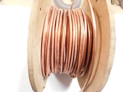 6 AWG Solid Bare Copper Wire  1' increments, BRAND NEW ON SPOOL - Image 1 of 3