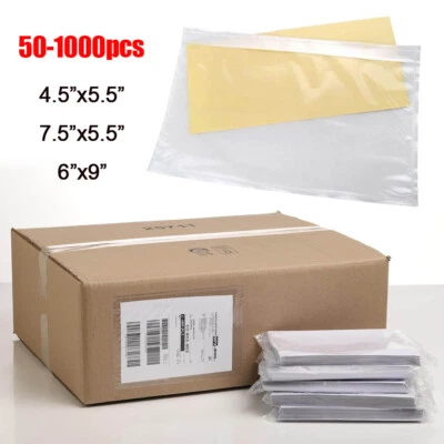 Clear Packing List Pouches Shipping Label Envelopes Adhesive 6x9 7.5x5.5 4.5x5.5 - Image 1 of 4