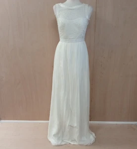 BNWT Coast Sia Bridal Beaded Boho Maxi Dress 100% Silk in Ivory ~ Size 8 - Picture 1 of 12
