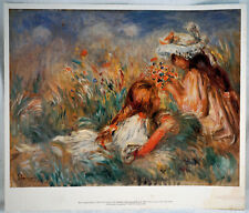 Poster Print of a Renoir Two Children Seated Among Flowers
