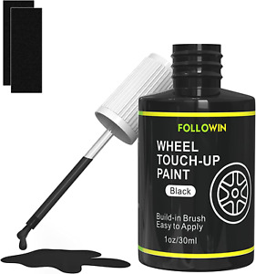Matte Black Rim Touch up Paint for Cars, Black Wheel Paint Repair Kit